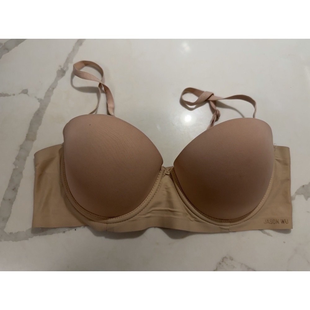 Jason Wu T-Shirt Bra 36C‎ Nude Nylon Spandex Adjustable Strap Seamless Smooth